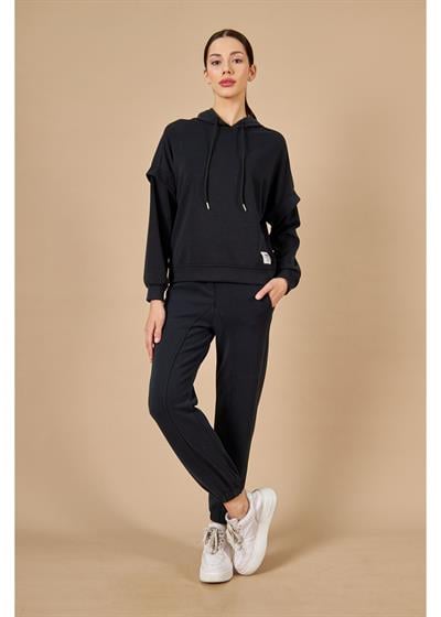 Kapüşonlu Uzun Kol Modal Sweatshirt