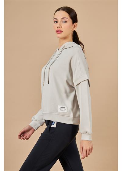 Kapüşonlu Uzun Kol Modal Sweatshirt