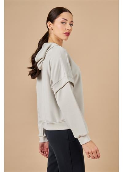 Kapüşonlu Uzun Kol Modal Sweatshirt