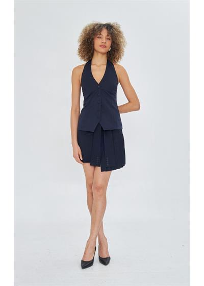 Kemer Detaylı Pileli Etek 