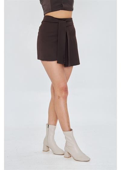 Kemer Detaylı Pileli Etek 