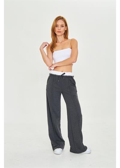 Kemer Garnili Bol Paça Eşofman Altı 