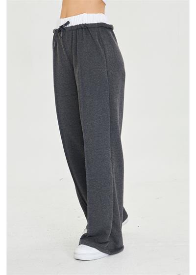 Kemer Garnili Bol Paça Eşofman Altı 