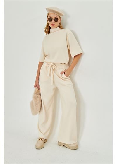 Kemerli Triko Pantolon 