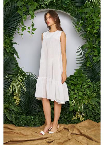 Keten Görünümlü Salaş Elbise