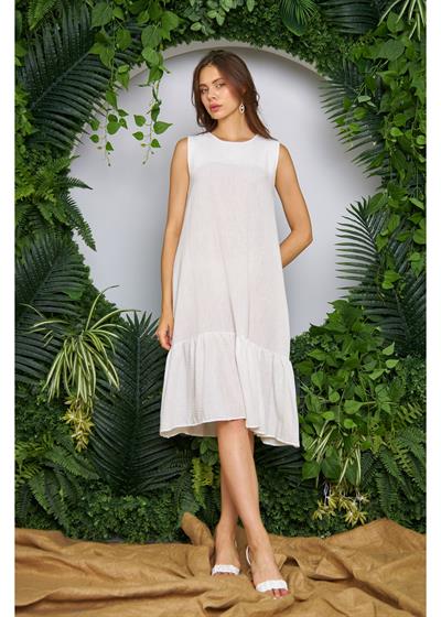 Keten Görünümlü Salaş Elbise