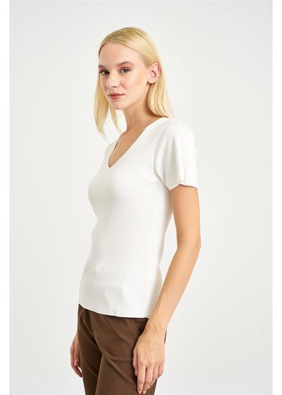 Kısa Kol Fitilli Bluz