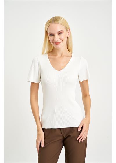 Kısa Kol Fitilli Bluz