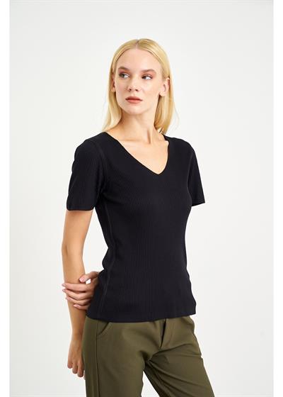 Kısa Kol Fitilli Bluz