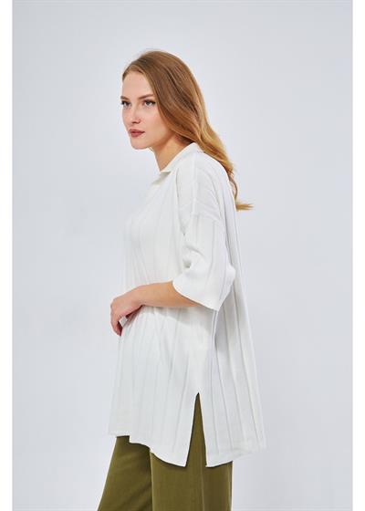 Kısa Kol Polo Yaka Triko Kazak 