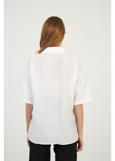 Kısa Kollu Düz Modal Gömlek 