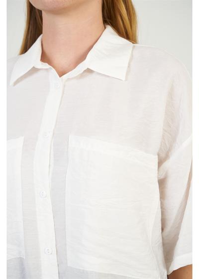 Kısa Kollu Düz Modal Gömlek 