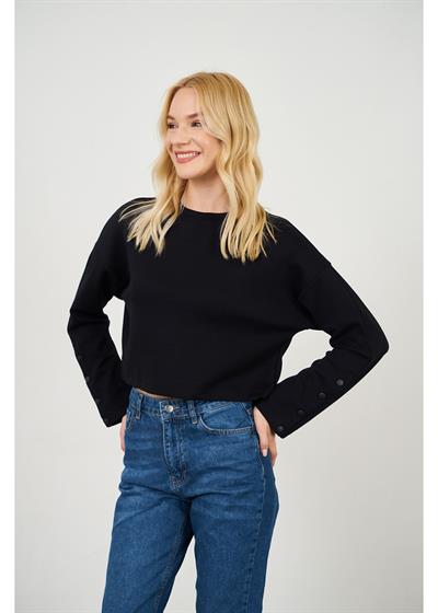 Kolları Çıtçıtlı Modal Bluz