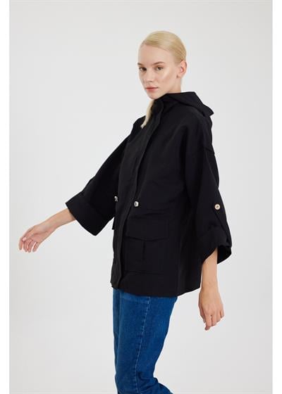 Kolu Katlamalı Trençkot