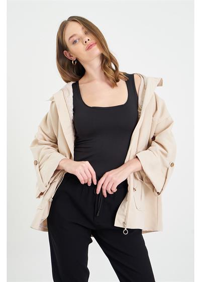 Kolu Katlamalı Trençkot