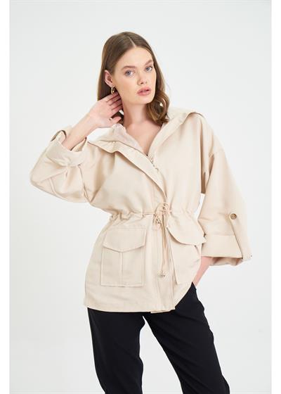 Kolu Katlamalı Trençkot