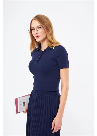 Kontrast Renk Detaylı Kazak 