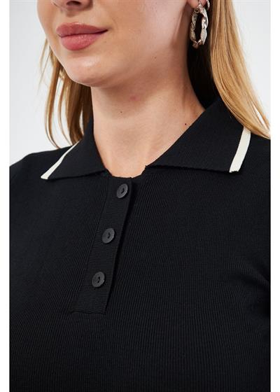 Kontrast Renk Detaylı Kazak 