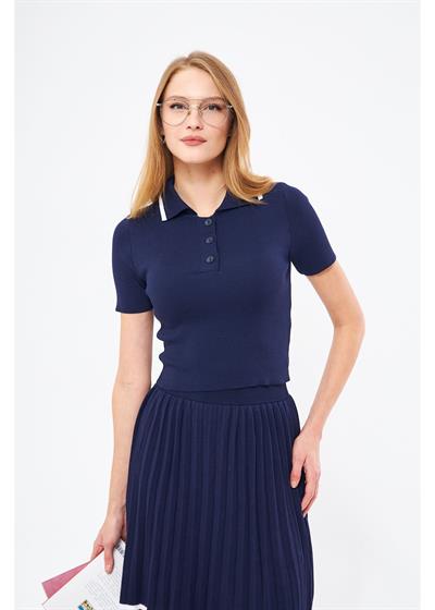 Kontrast Renk Detaylı Kazak 