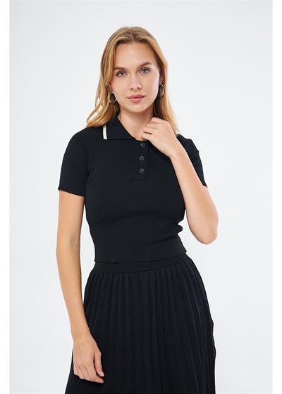 Kontrast Renk Detaylı Kazak 