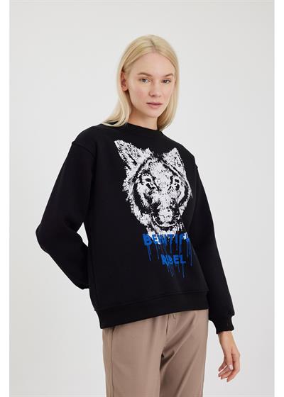 Kurt Baskılı Sweatshirt