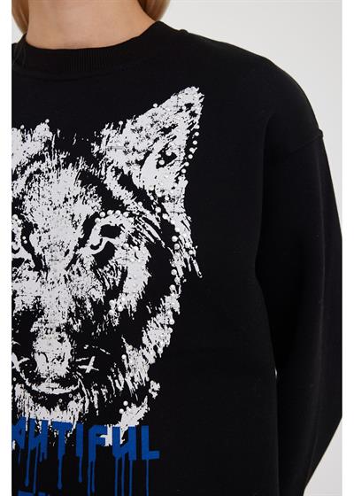 Kurt Baskılı Sweatshirt
