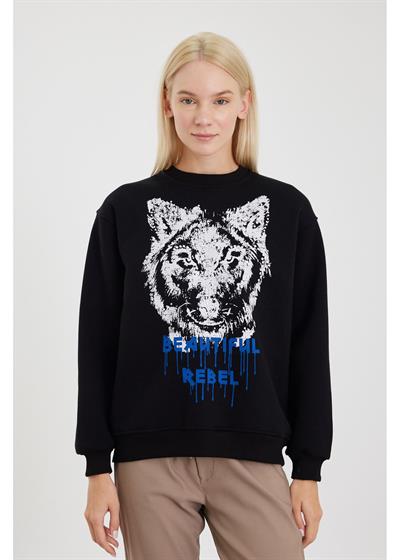 Kurt Baskılı Sweatshirt