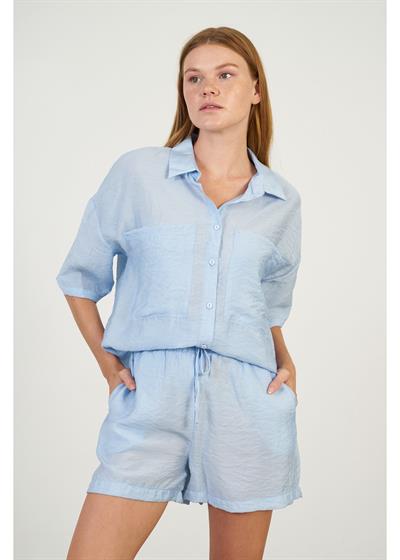 Lastikli Düz Modal Şort