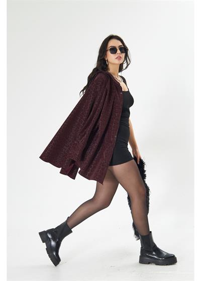 Leopar Desenli Düşük Omuz Gömlek 