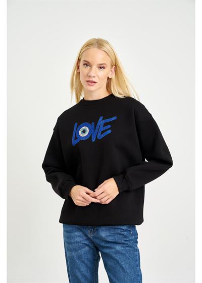Love Baskılı Sweatshirt
