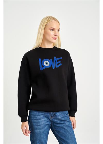 Love Baskılı Sweatshirt