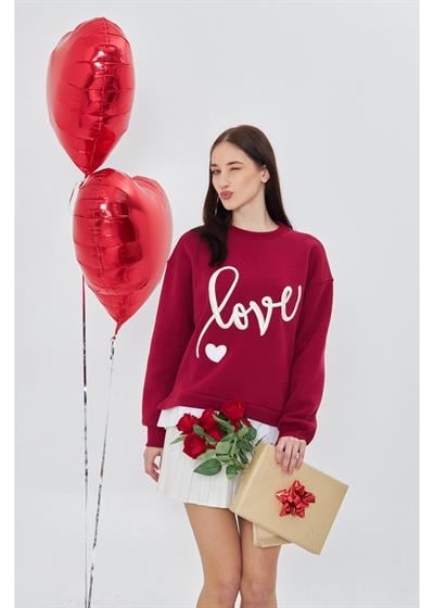 Love Nakışlı Sweatshirt 