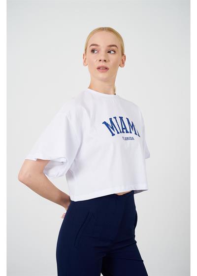 Miami Baskılı Kısa Süprem T-Shirt