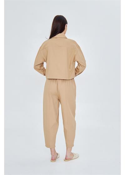 Nakış Cepli Gabardin Gömlek 