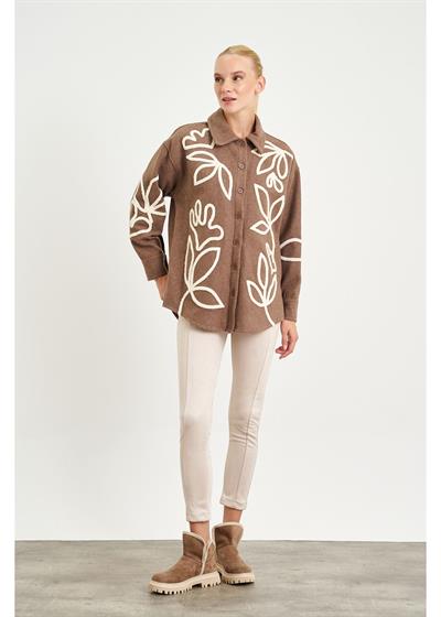 Nakışlı Kaşe Gömlek 