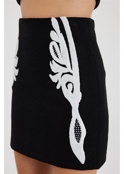 Nakışlı Mini Etek
