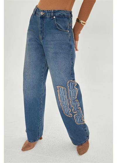 Nakışlı Palazzo Jean Pantolon 