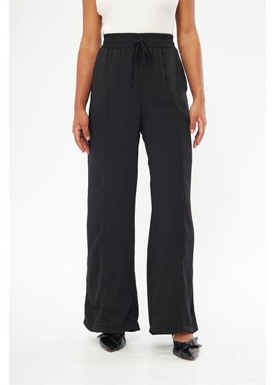 Önü Çimalı Bol Paça Pantolon 