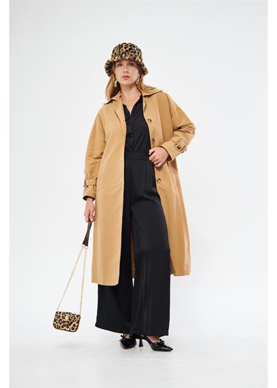 Önü Düğmeli Trençkot 