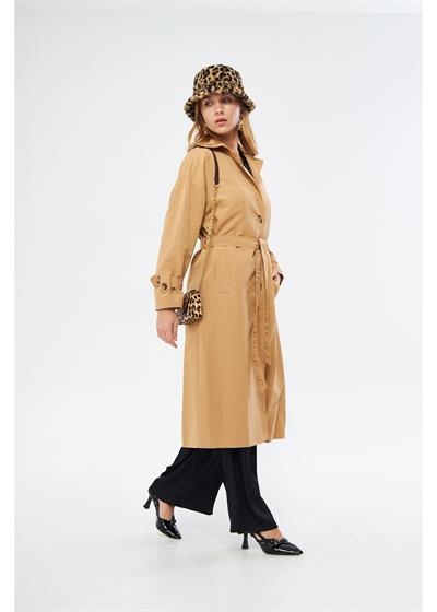 Önü Düğmeli Trençkot 