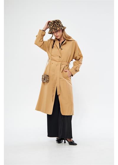 Önü Düğmeli Trençkot 