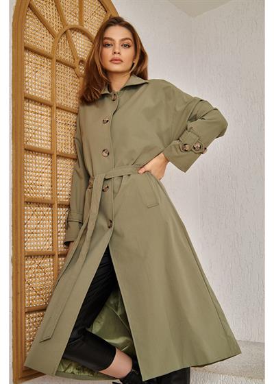 Önü Düğmeli Trençkot