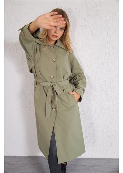 Önü Düğmeli Trençkot