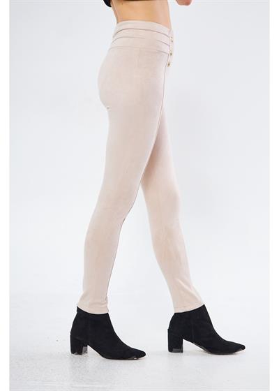 Parçalı Korsajlı Süet Tayt 