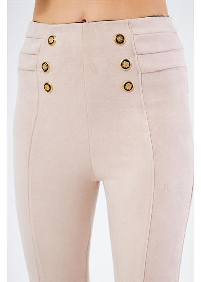 Parçalı Korsajlı Süet Tayt 