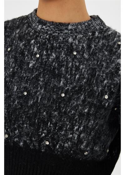 Peluş Dokulu Crop Kazak 