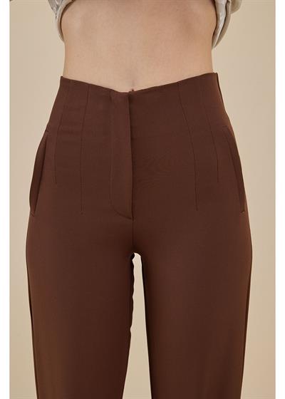 Pensli Yüksek Bel Atlas Pantolon