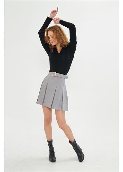 Pileli Poliviskon Etek 