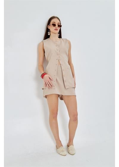 Poliviskon Şort Etek 