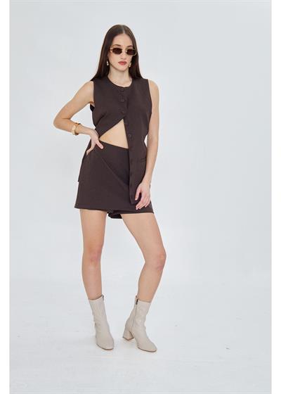 Poliviskon Şort Etek 